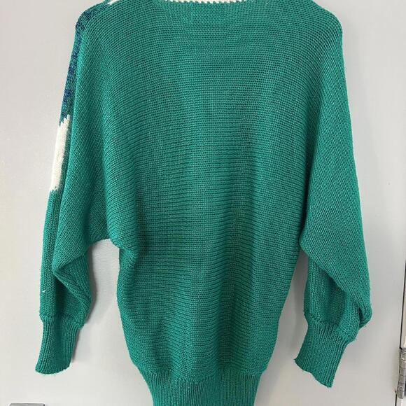 80s Christine Phillipe green sweater with sparkle detail - Picture 4 of 4